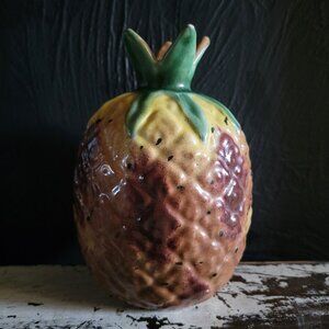 Vintage Ceramic Pineapple Sculpture Vase With Chinese Backstamp